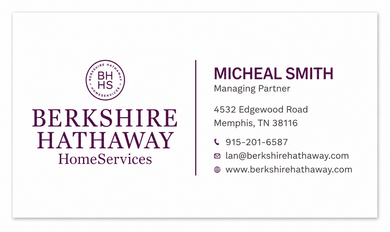 Berkshire Hathaway Business Card