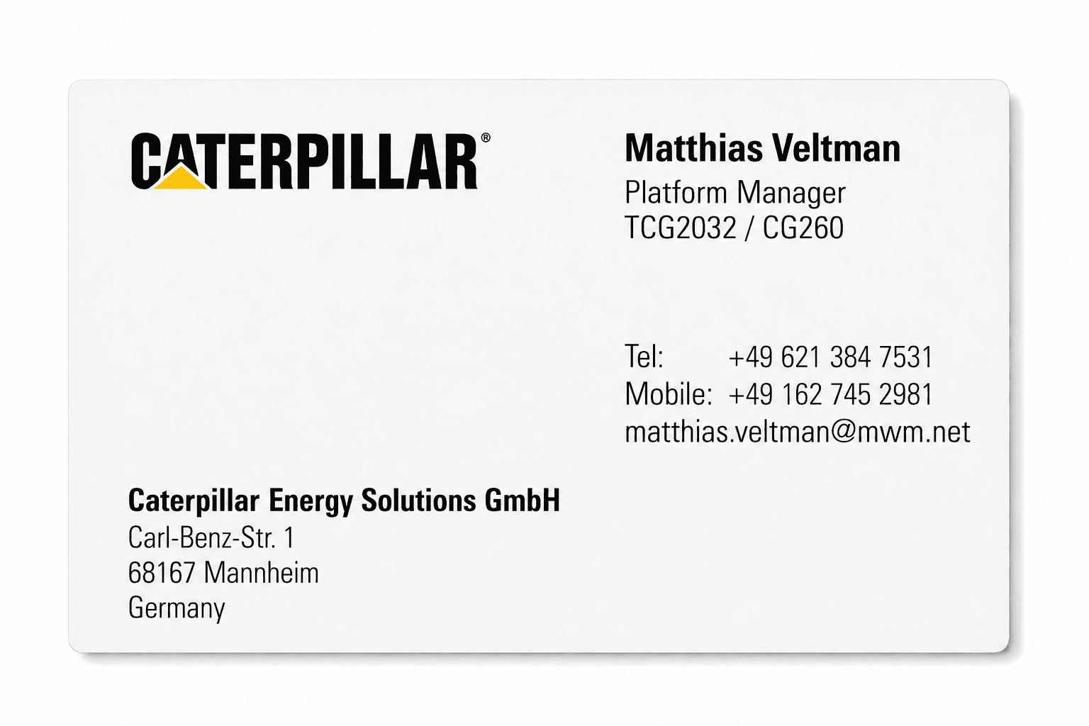 Caterpillar Business Card