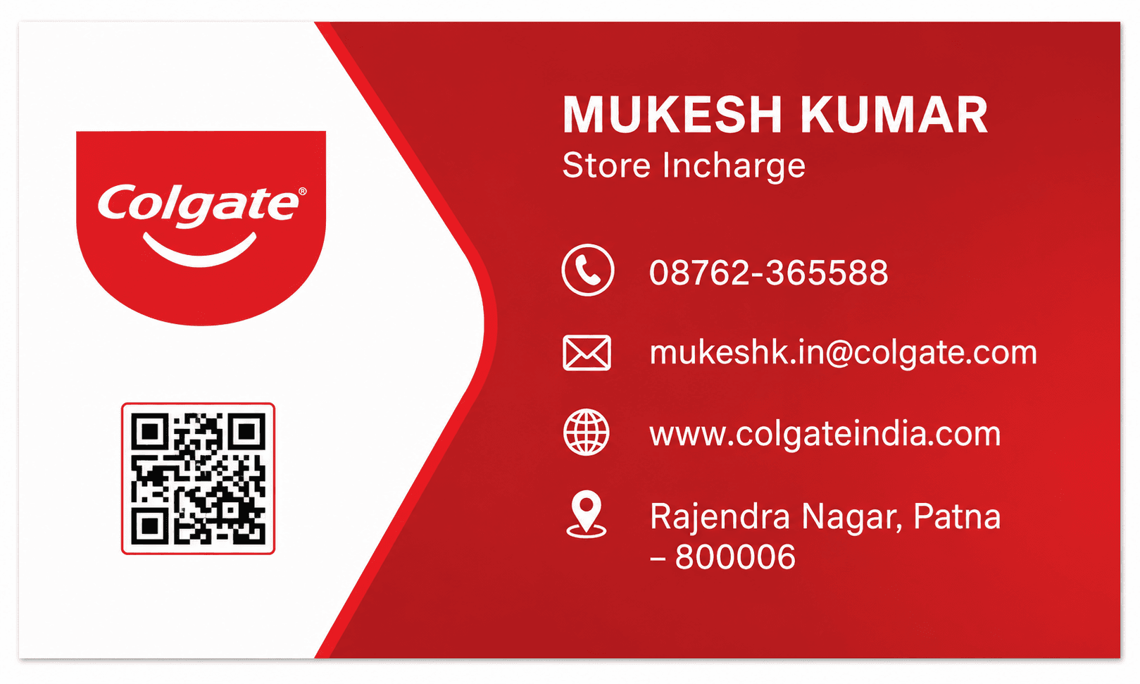 Colgate Business Card