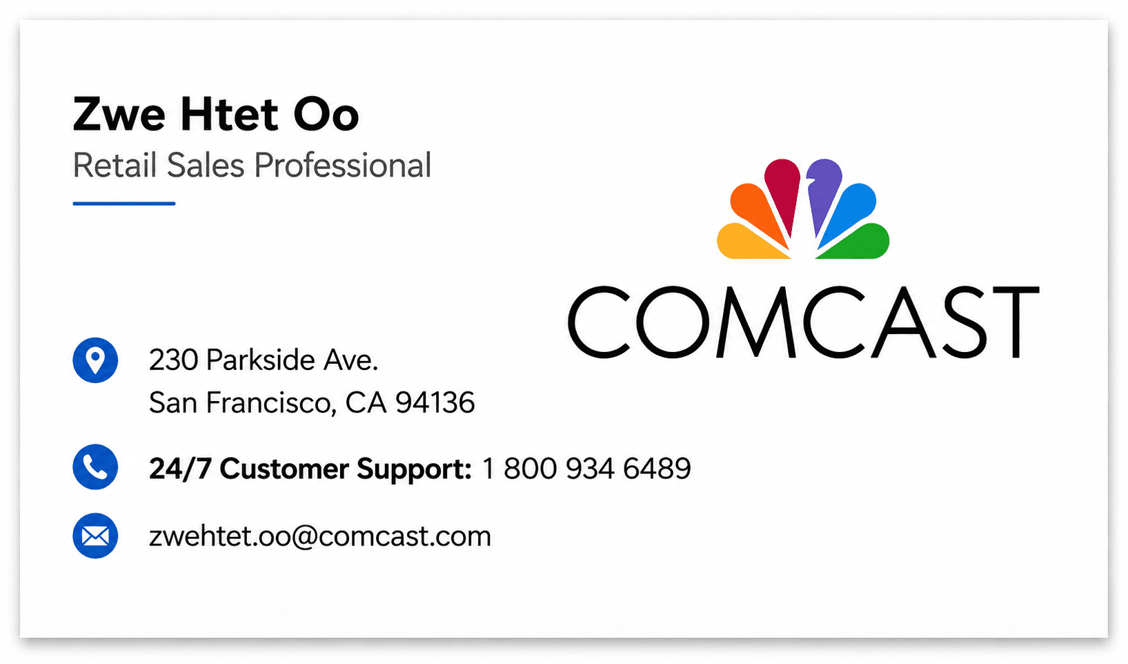 Comcast Business Card