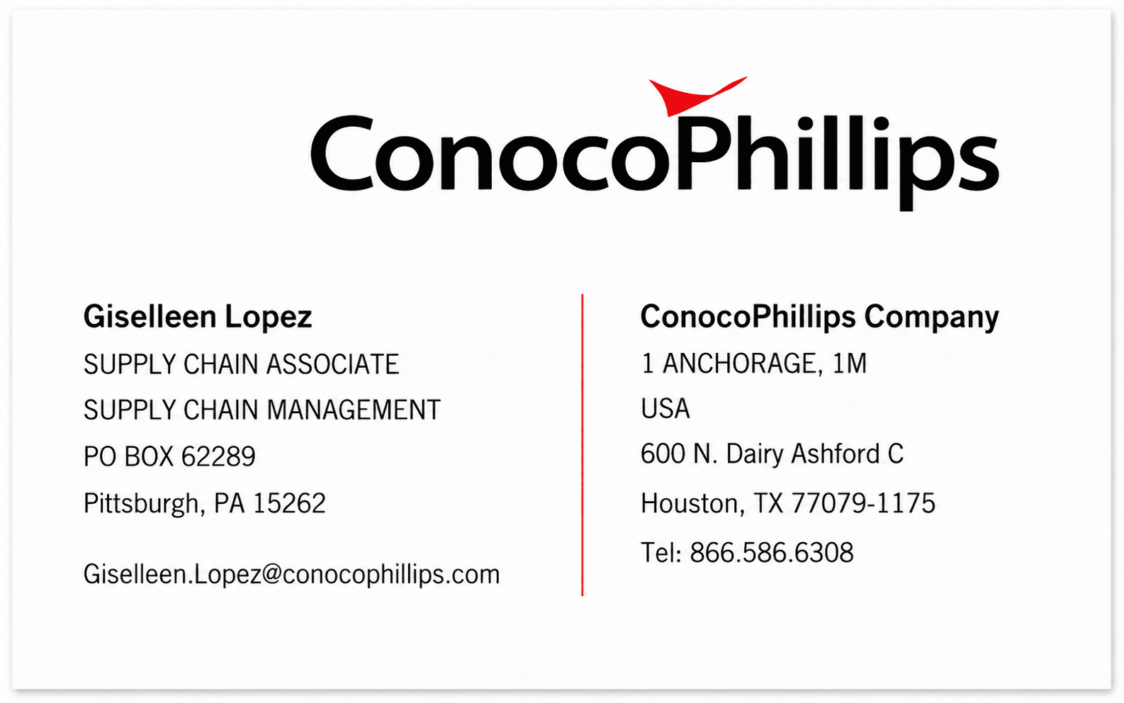 ConocoPhillips Business Card