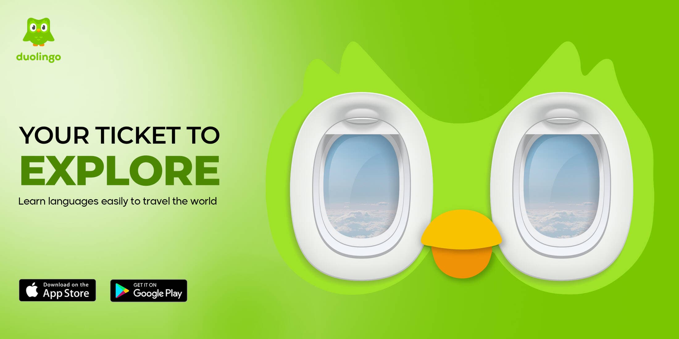 Duolingo Language Learning Banner Ad