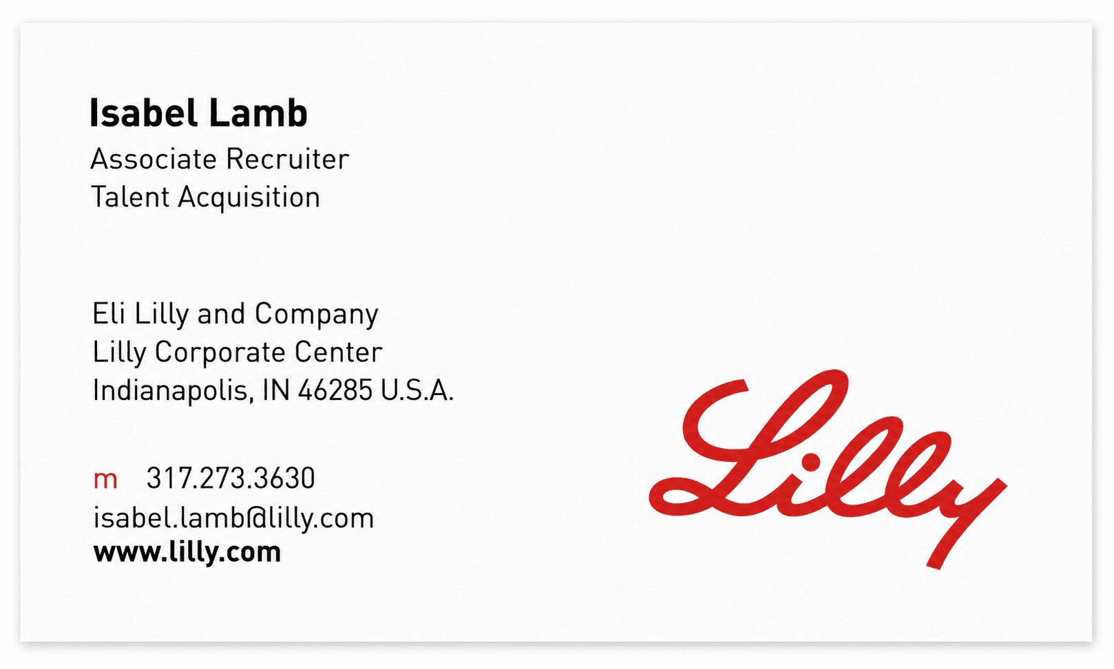 Lilly Business Card