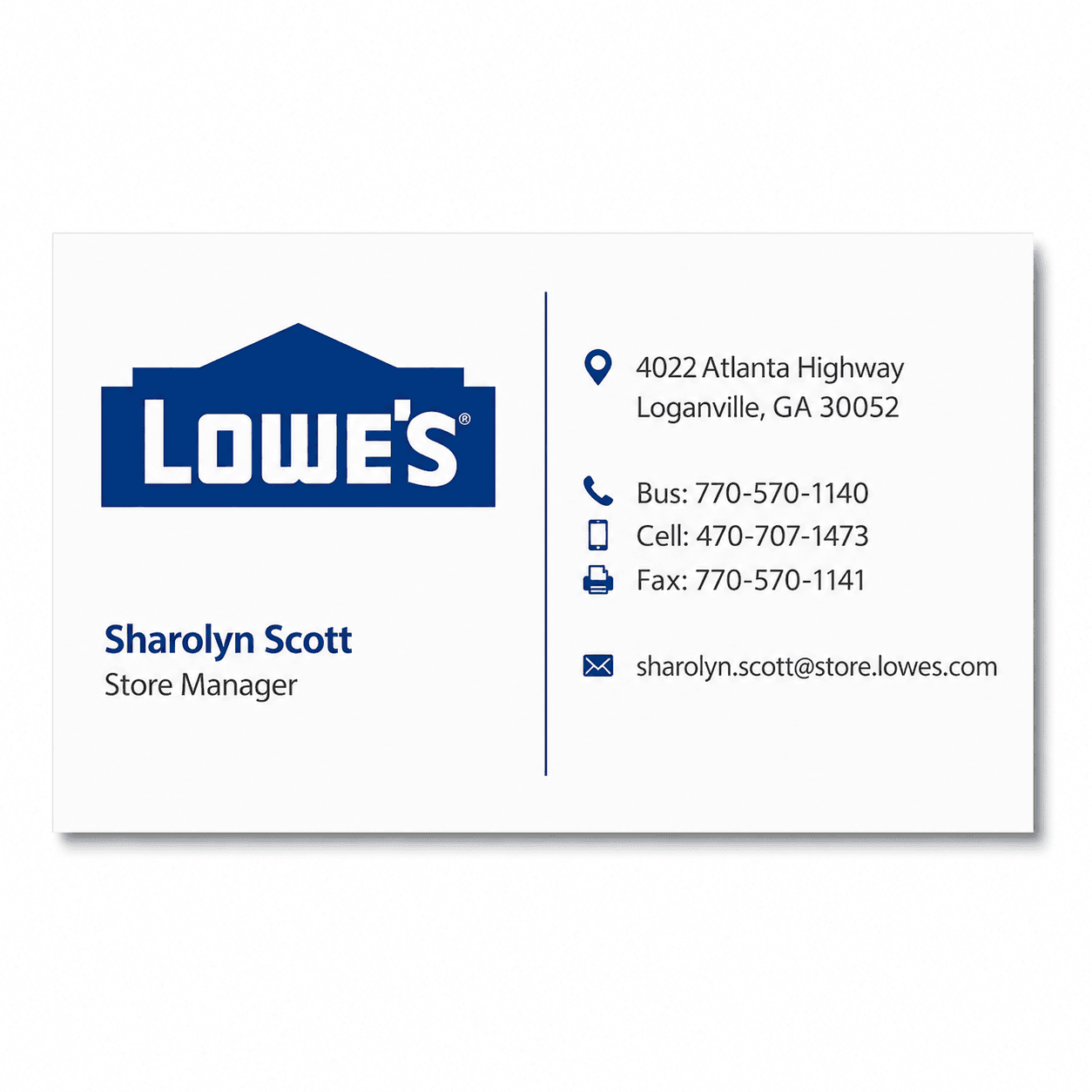 Lowes Business Card