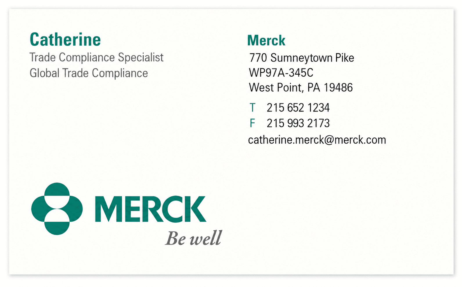 Merck Business Card