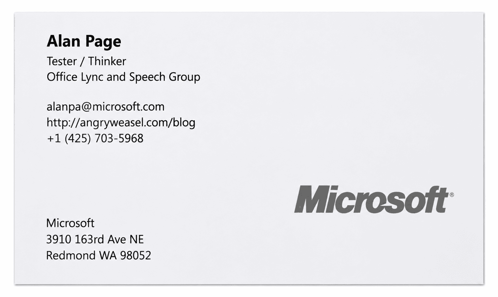 Microsoft Business Card