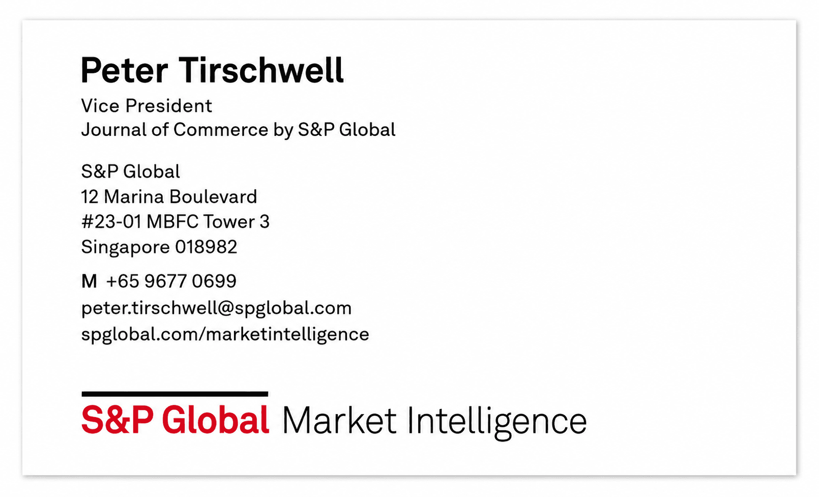 S&P Global Business Card