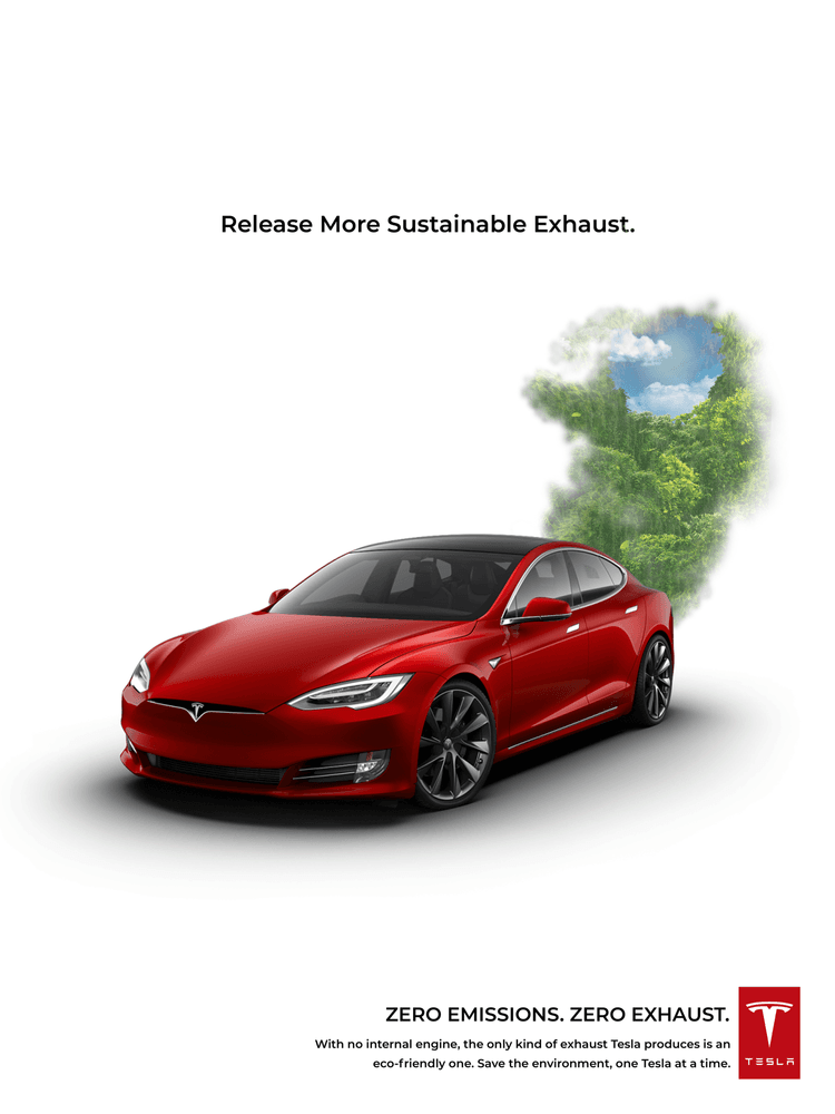 Tesla Electric Car Poster Ad