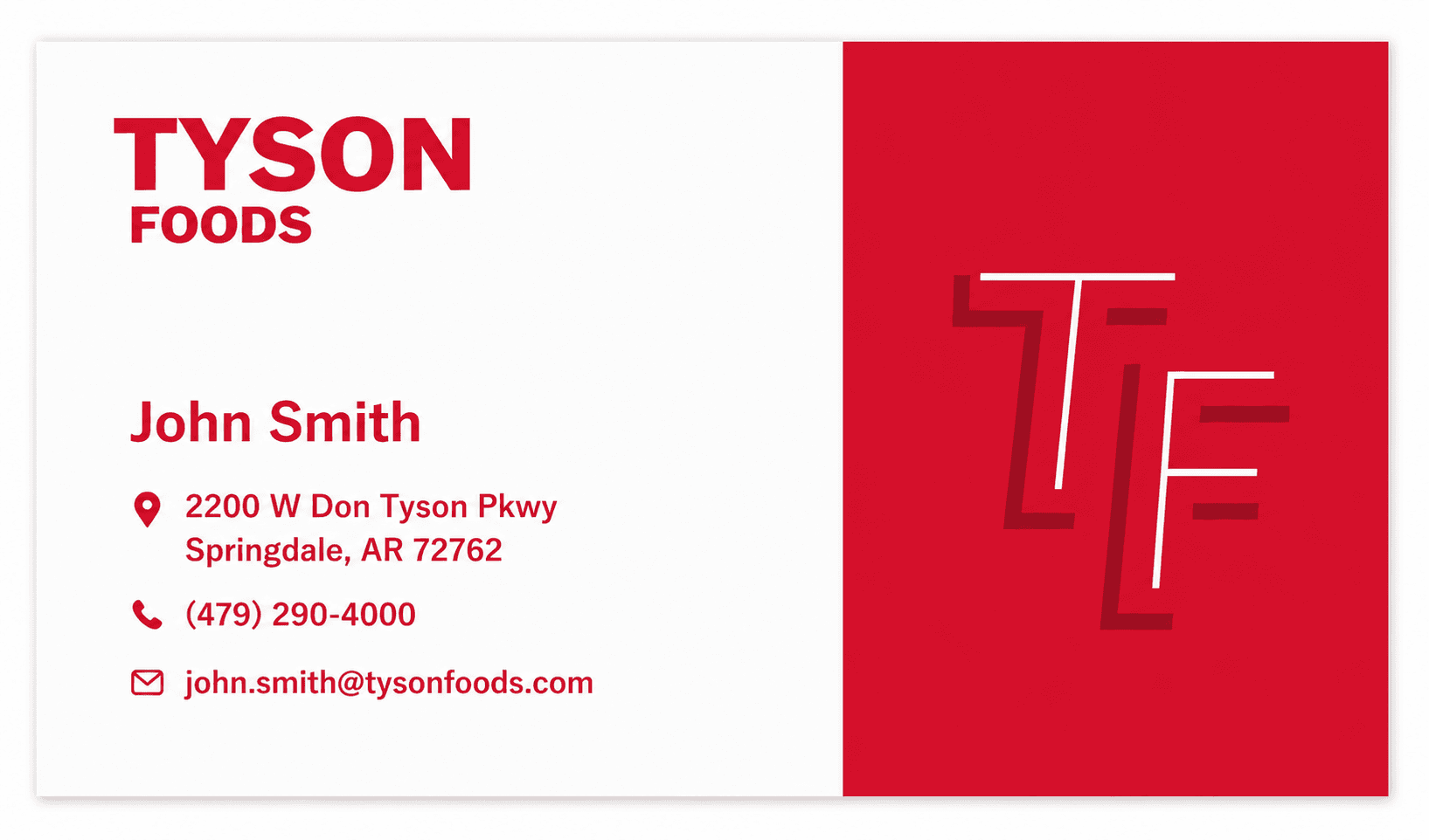 Tyson Foods Business Card