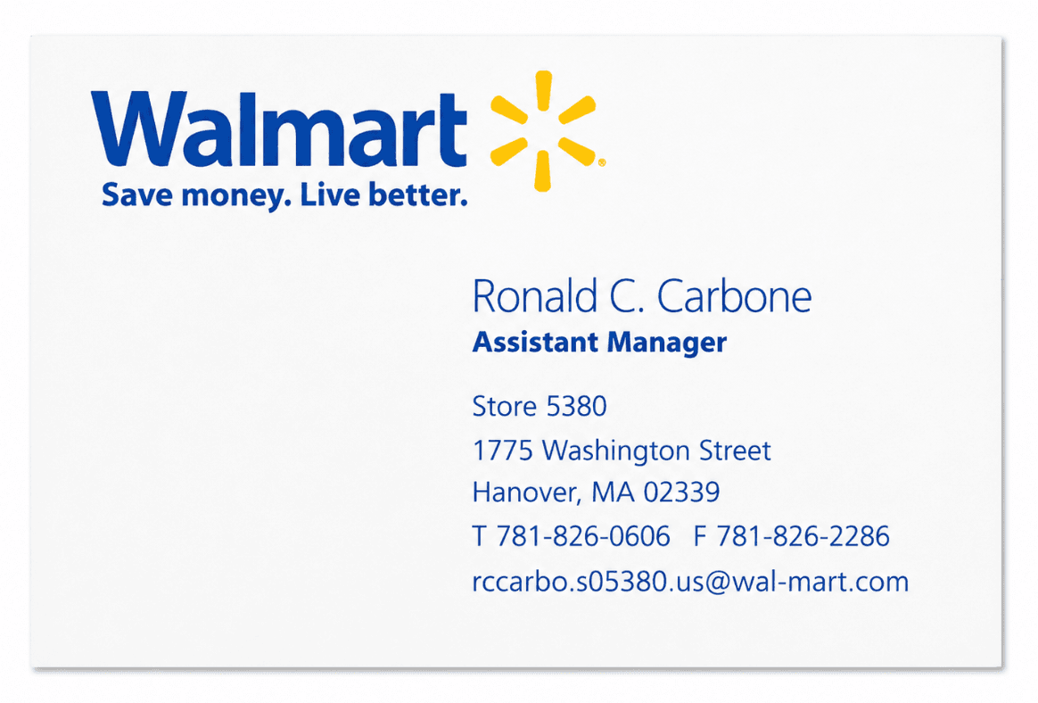 Walmart Business Card