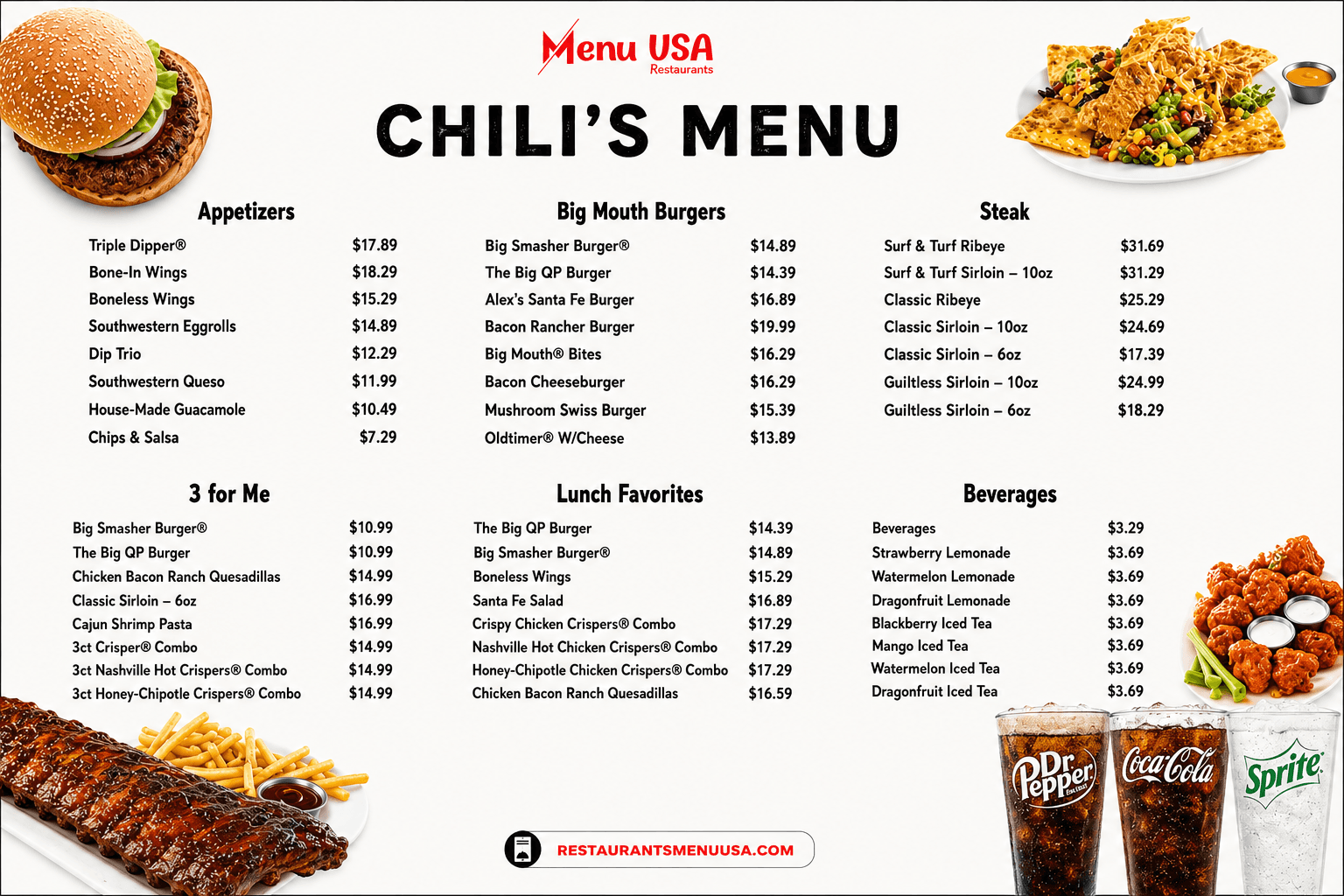 Chili's Menus Examples