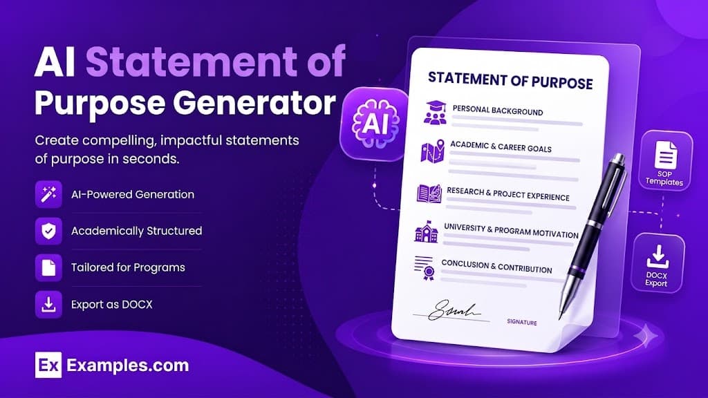 Free AI Statement of Purpose Generator with 50+ Real SOP Examples