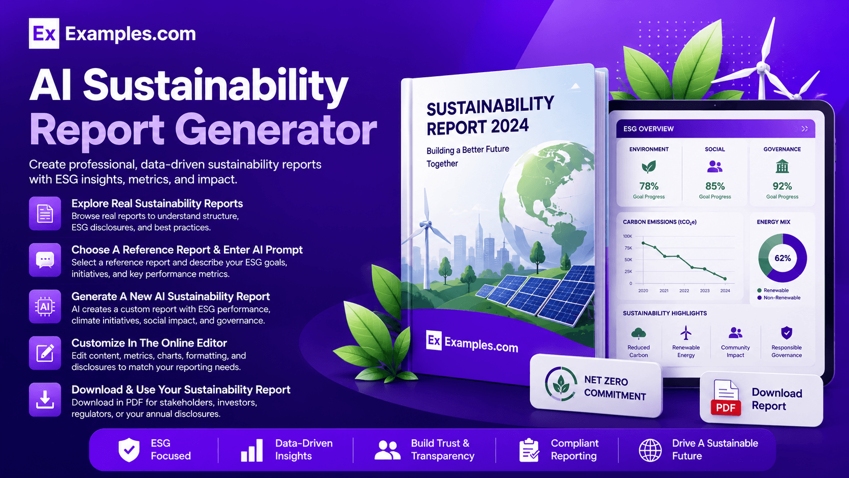 Free AI Sustainability Report Generator, 25+ Real Sustainability Report Examples