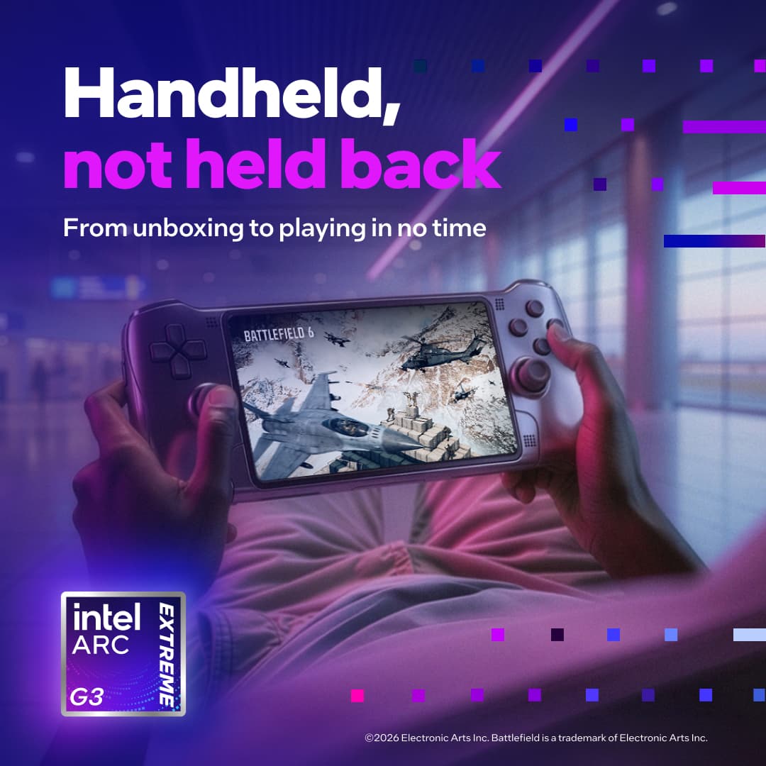 Intel ARC Gaming Handheld Social Media Post
