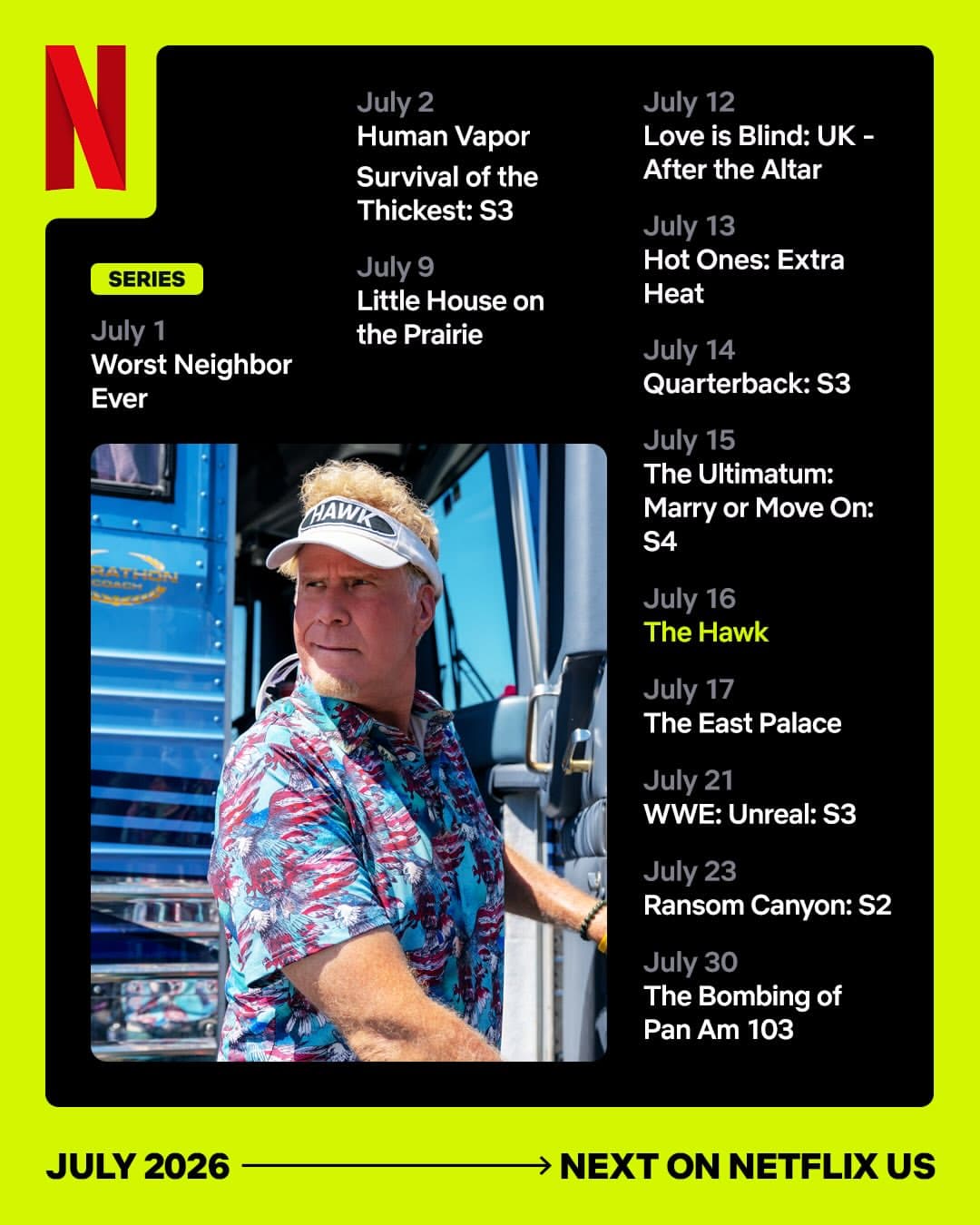 Netflix July Streaming Schedule Social Media Post