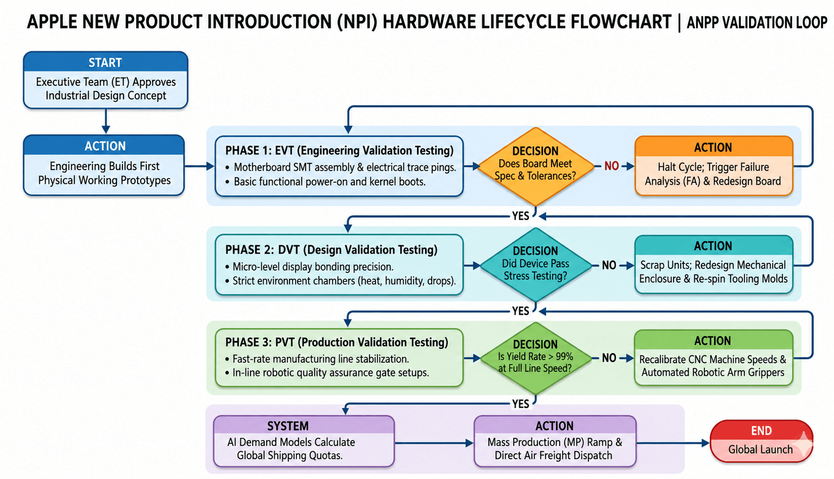 Apple New Product Introduction (NPI) Hardware Lifecycle Flowchart