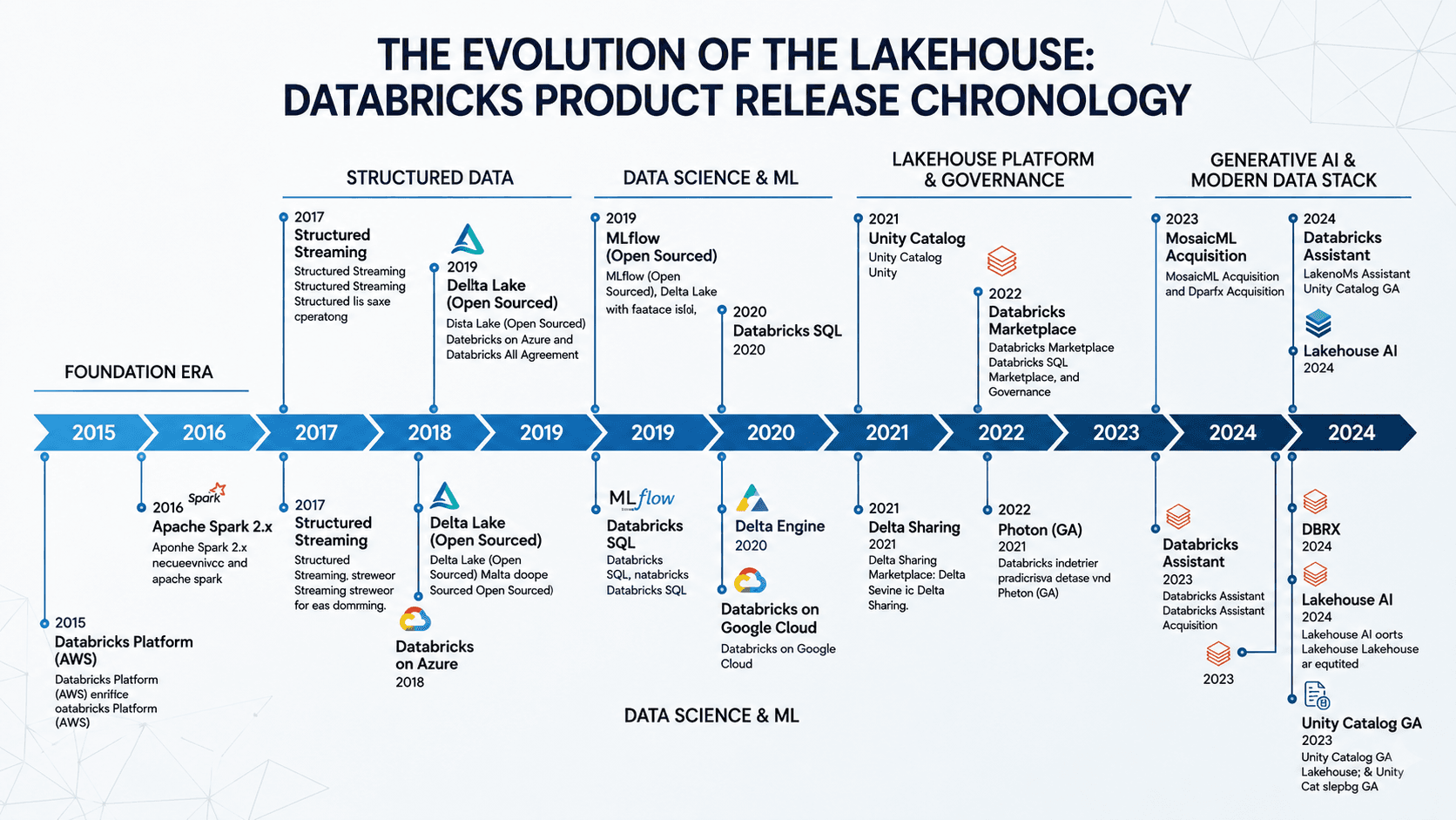 Databricks Lakehouse Product Release Chronology Timeline