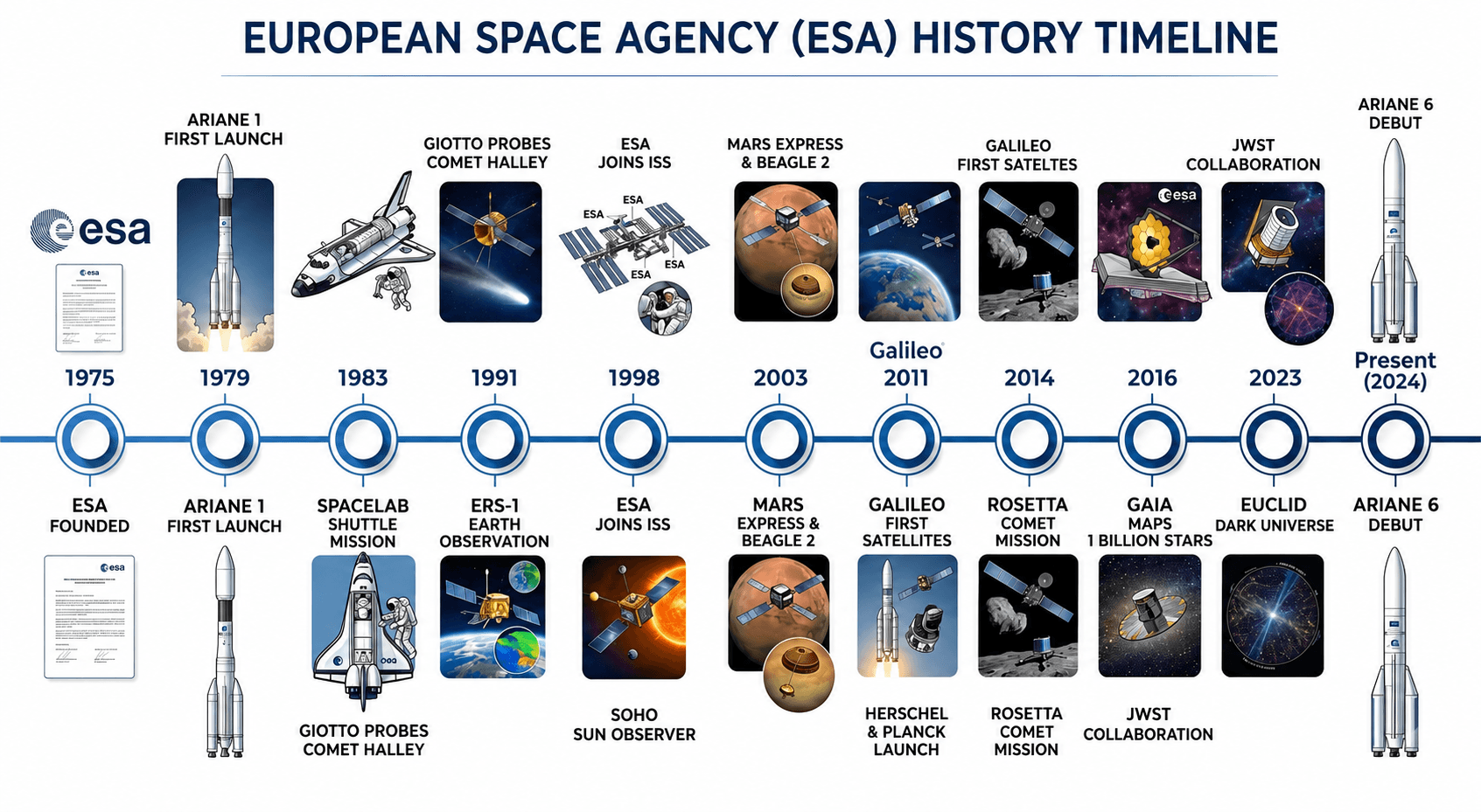 European Space Agency History Timeline