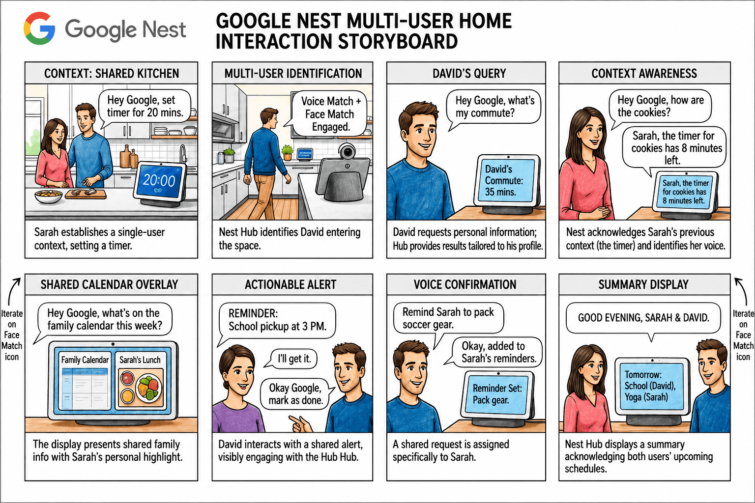 Google Nest Multi-User Home Interaction Storyboard
