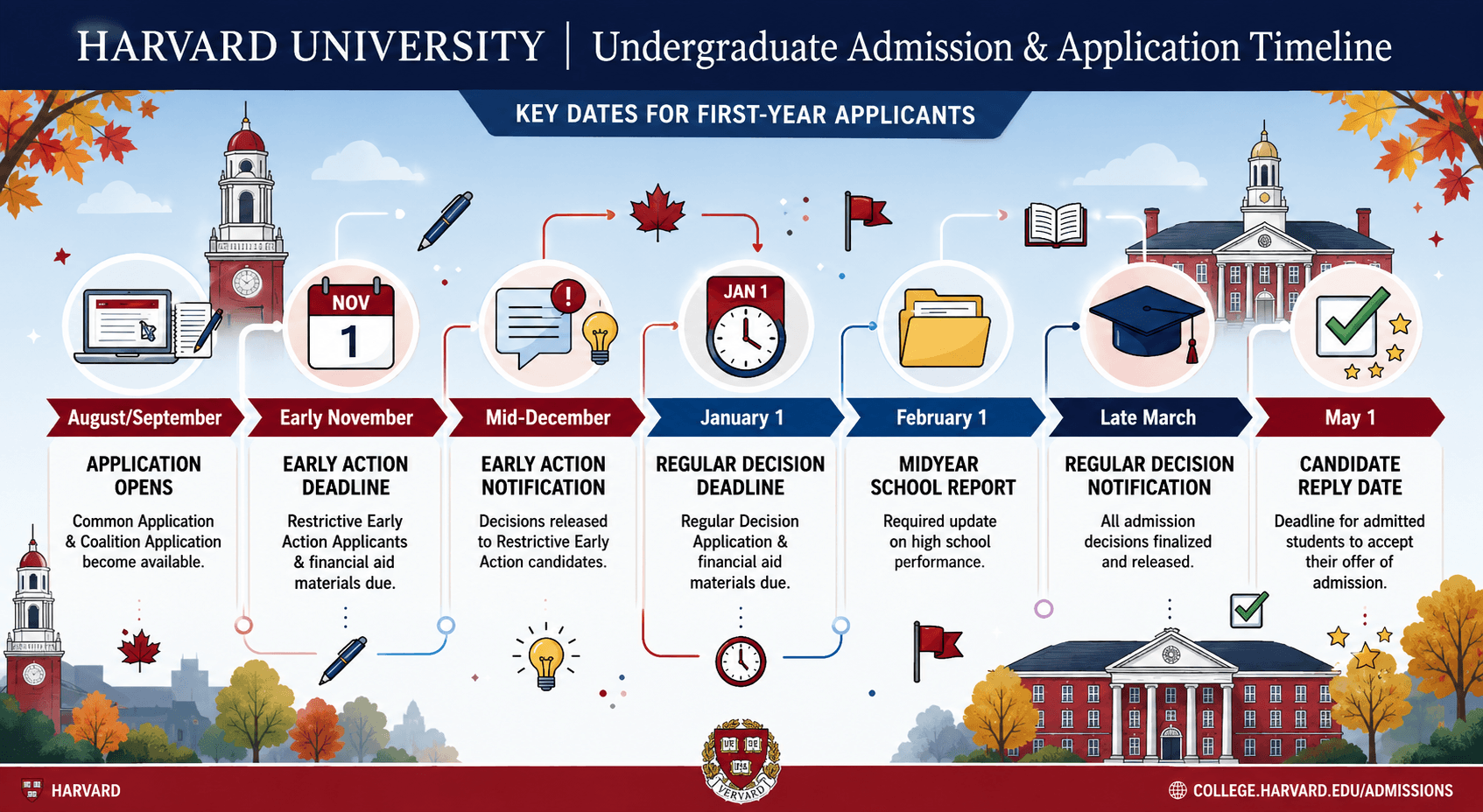 Harvard University Admission and Application Timeline