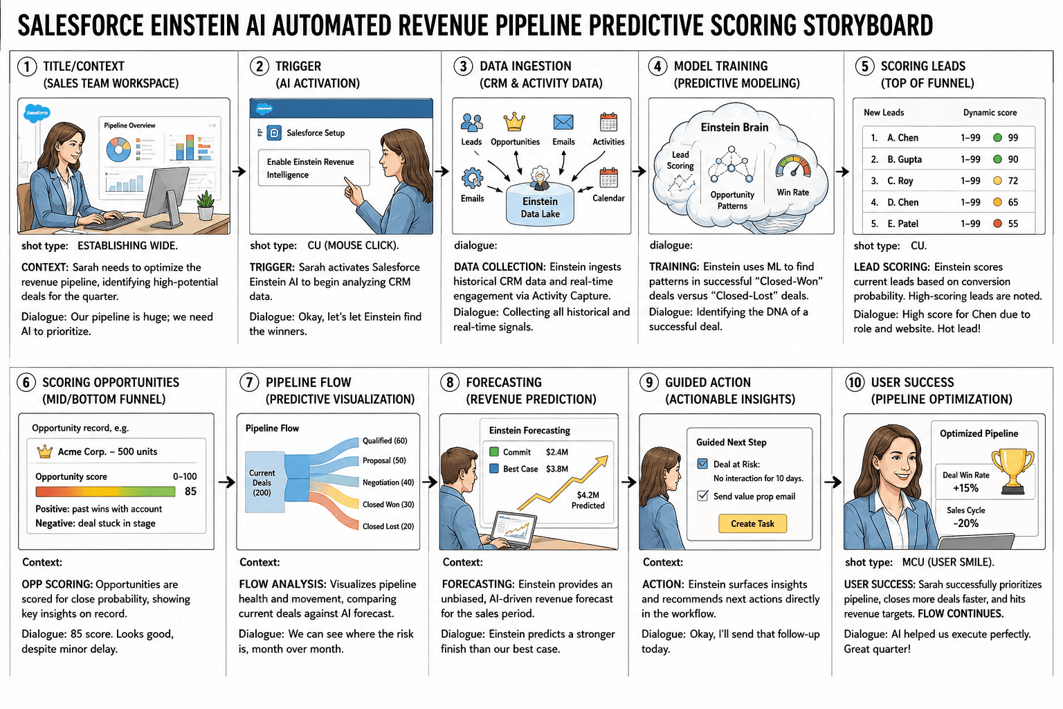 Salesforce Einstein AI Automated Revenue Pipeline Predictive Scoring Storyboard