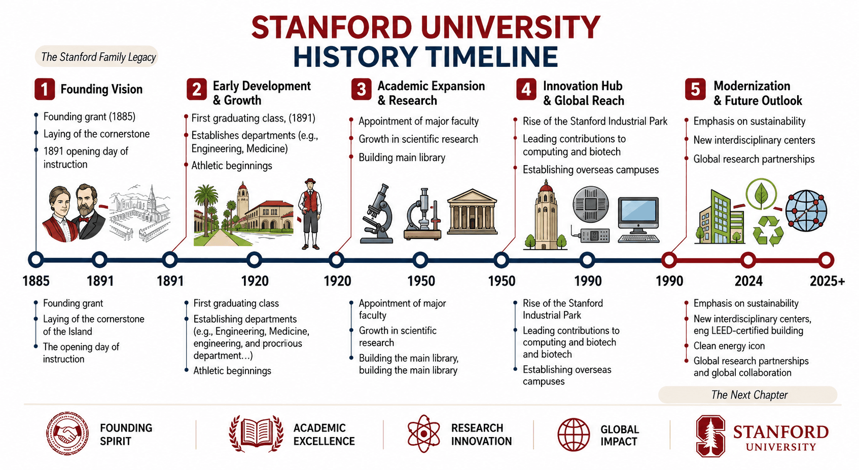 Stanford University History Timeline