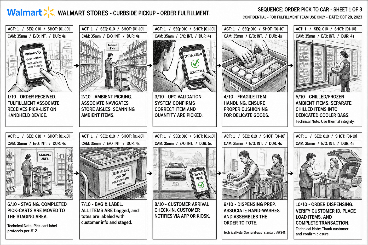 Walmart Curbside Pickup Fulfillment Storyboard